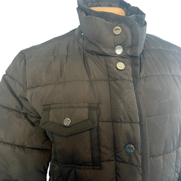 Desigual Black Quilted Puffer Coat Full Length - Picture 4 of 10